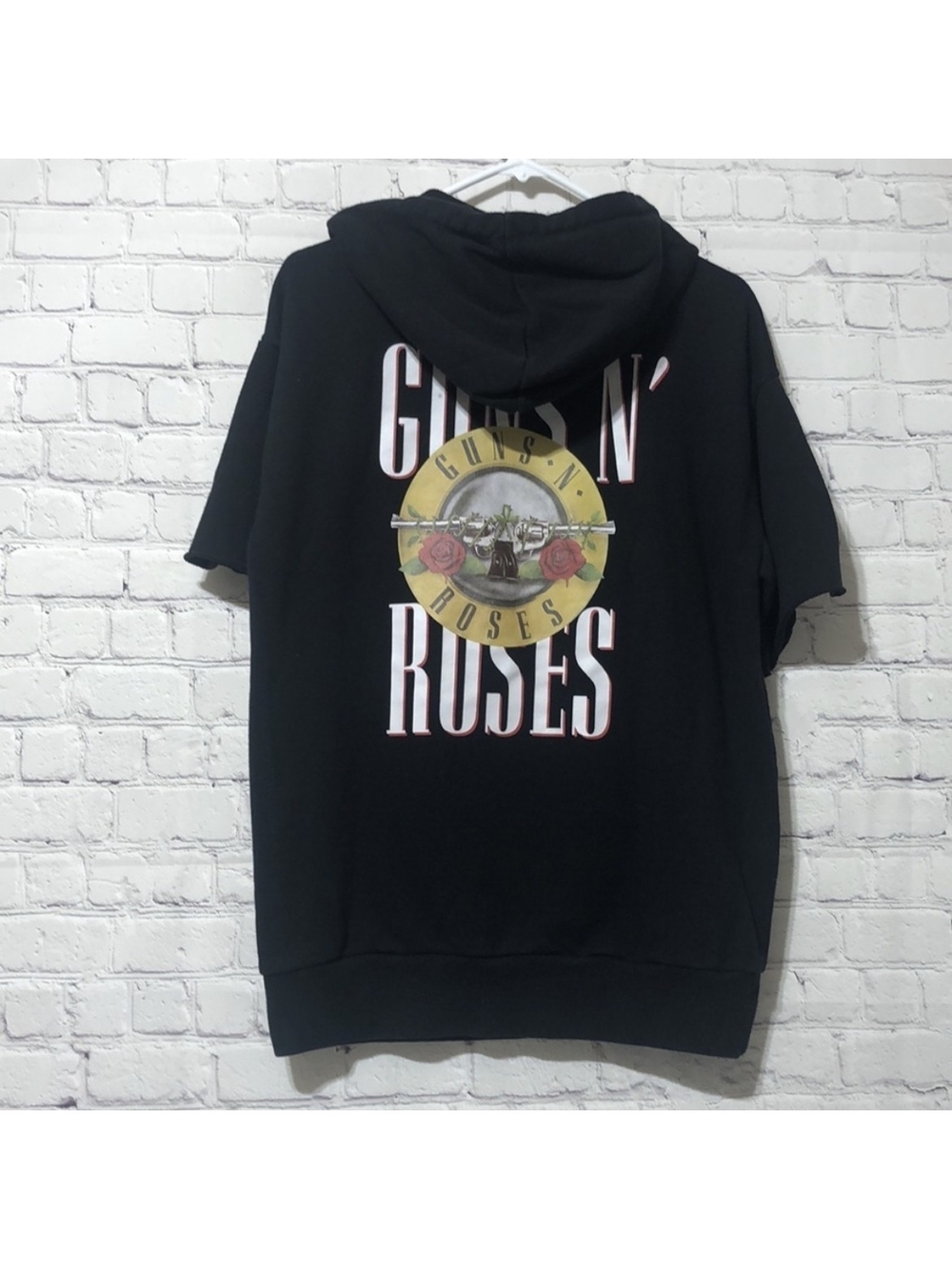 Guns N' Roses Black Graphic Short-Sleeve Hoodie - Men's